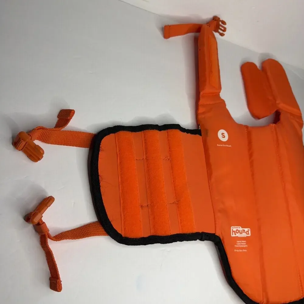 Outward Hound Neoprene Clown Fish Small Dog Life Jacket Swimmer Orange Handle - Picture 4 of 11